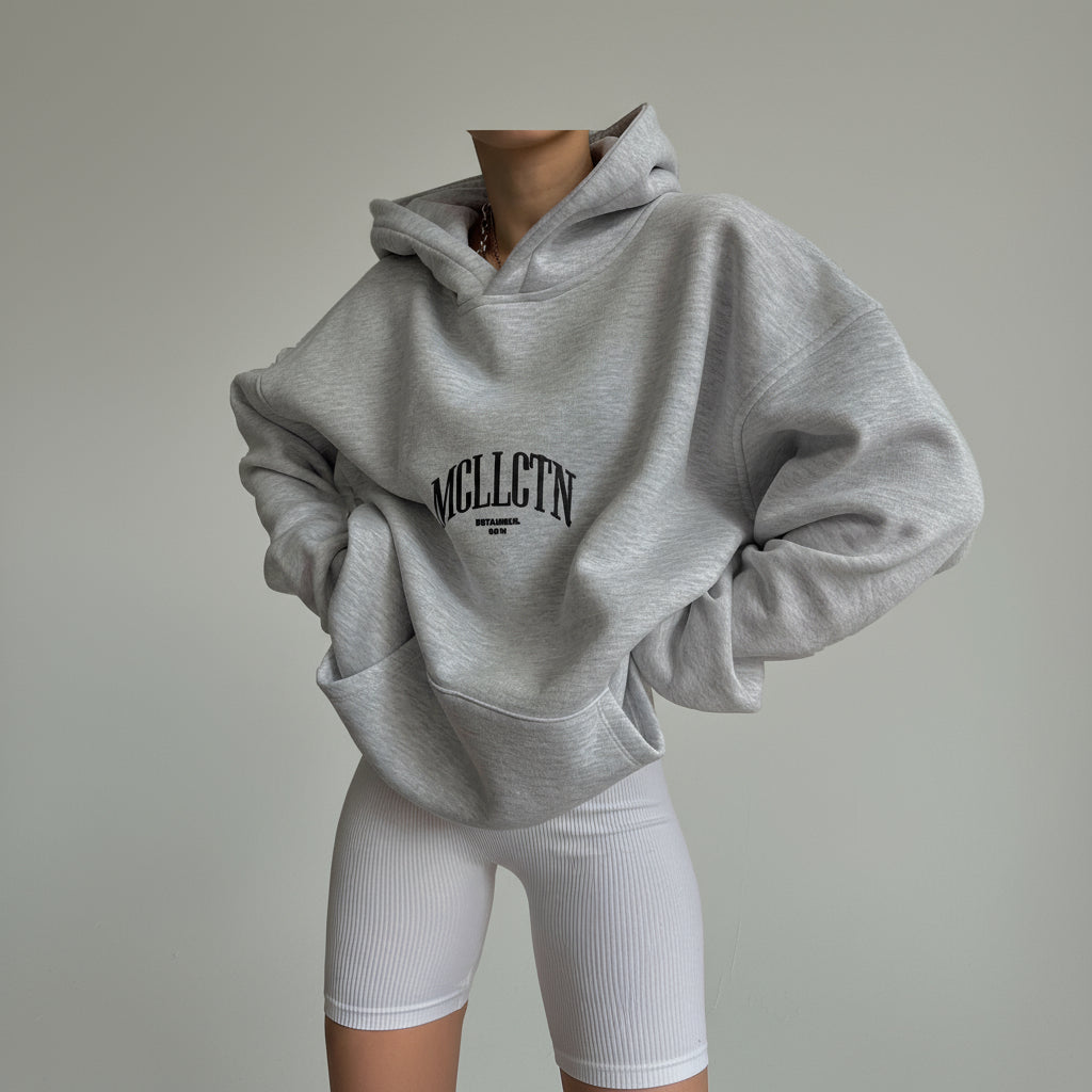 Oversized Fleece Hoodie with Drawstring Hood