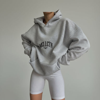 Oversized Fleece Hoodie with Drawstring Hood