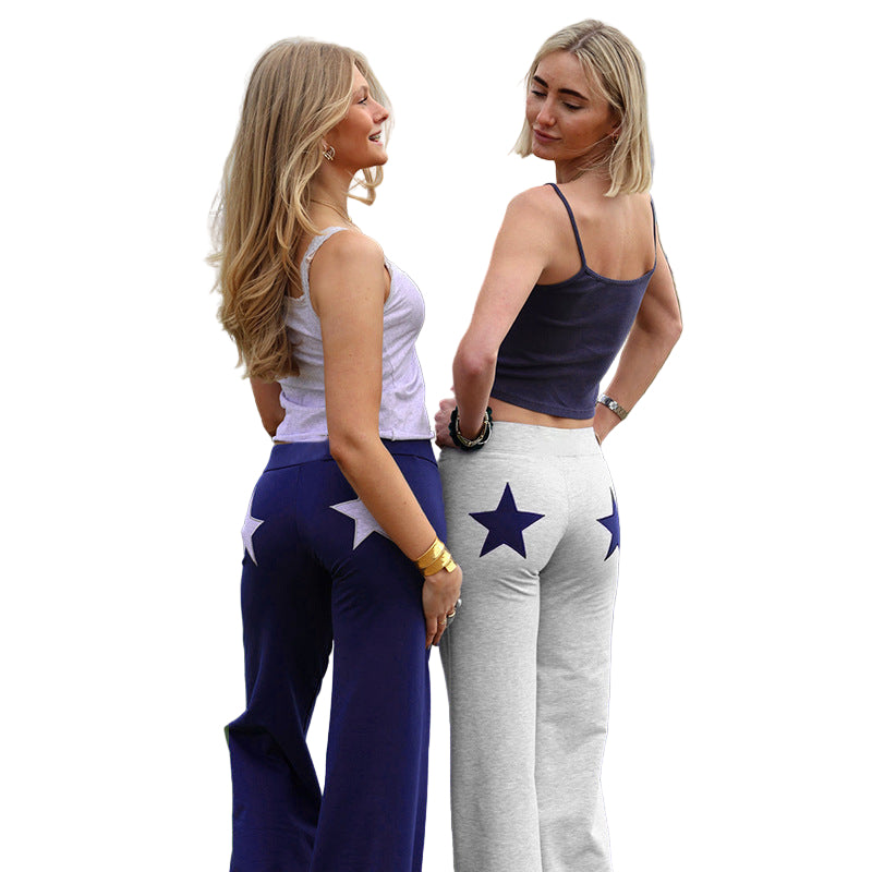 Star-Accent Cotton Blend Tapered Sweatpants