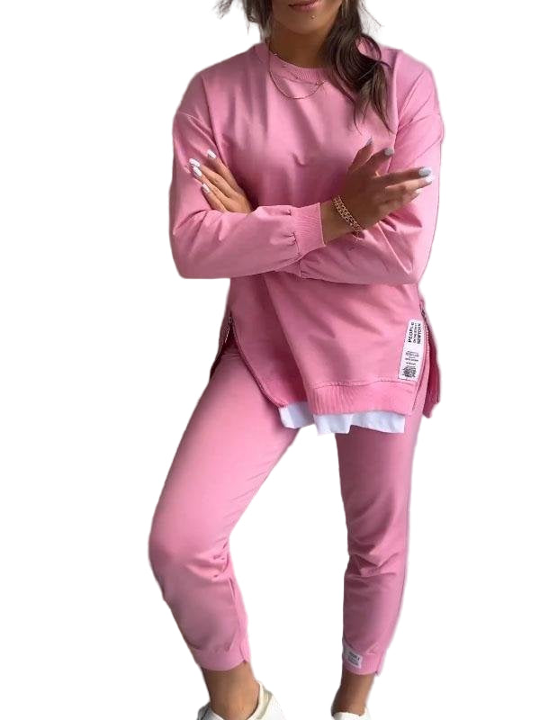 Two-Piece Relaxed Top and Tapered Pants Loungewear Set