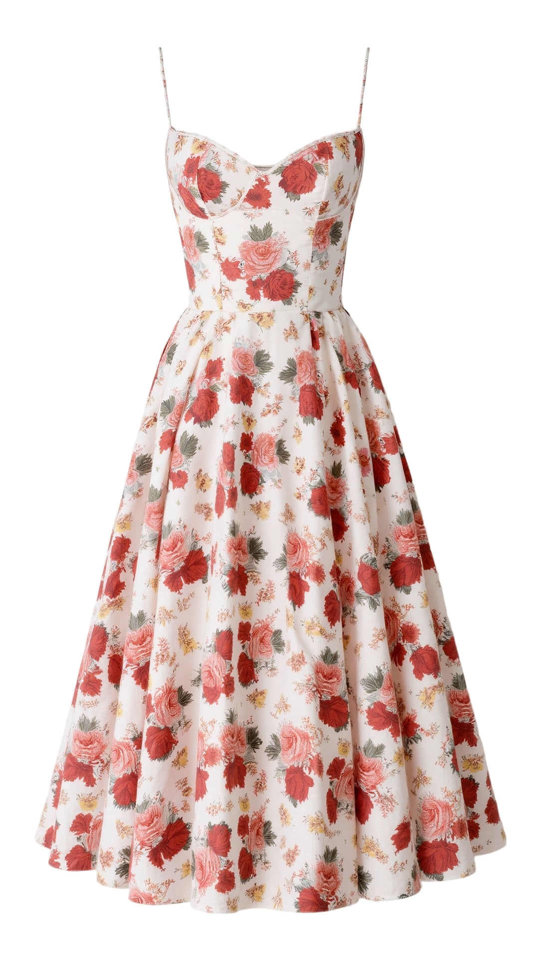 Bustier Midi Dress with Underwire Cups and Hidden Pockets