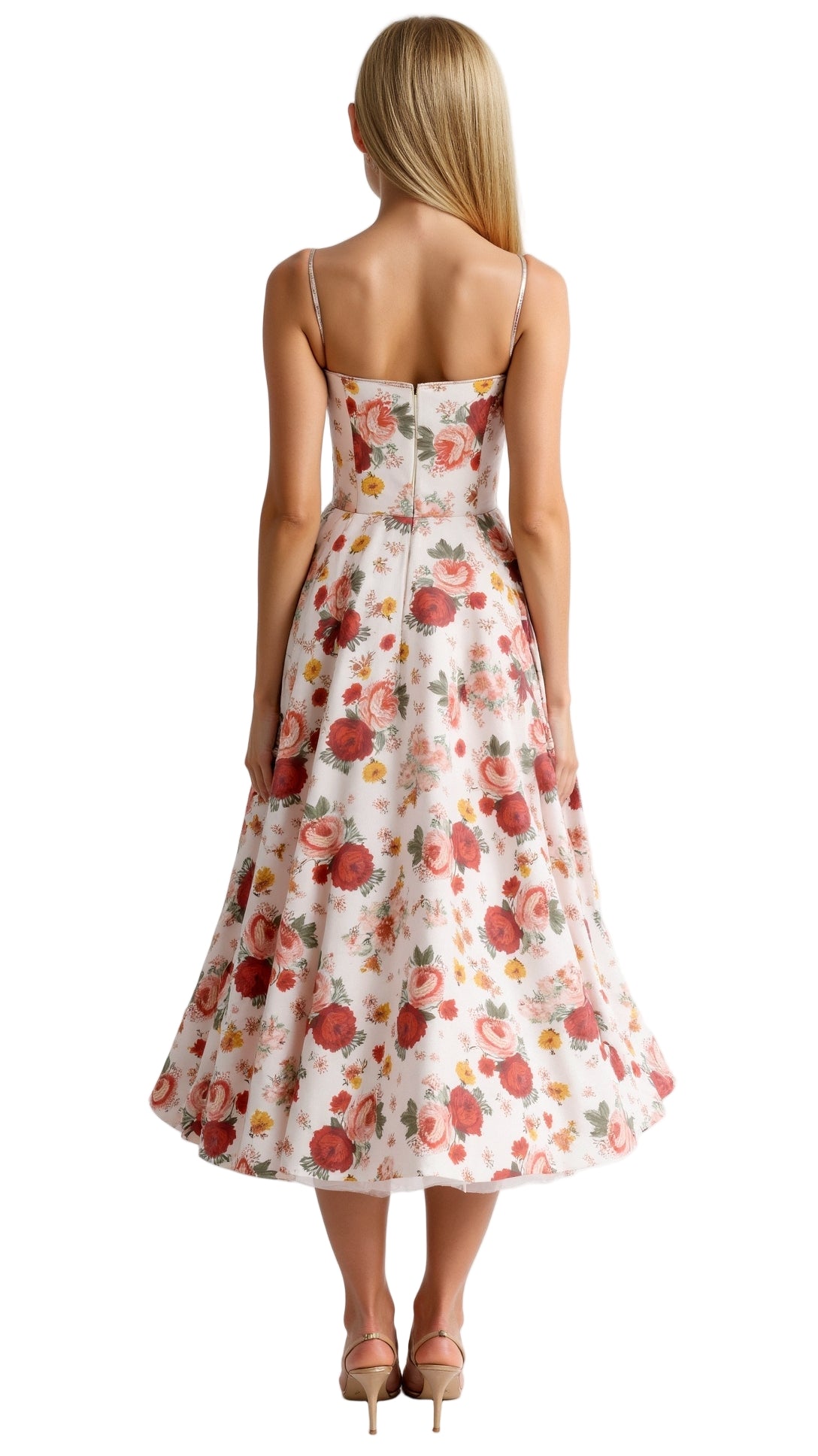 Bustier Midi Dress with Underwire Cups and Hidden Pockets