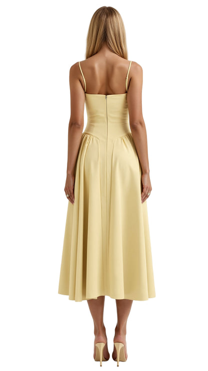 Gathered Bustier Midi Dress