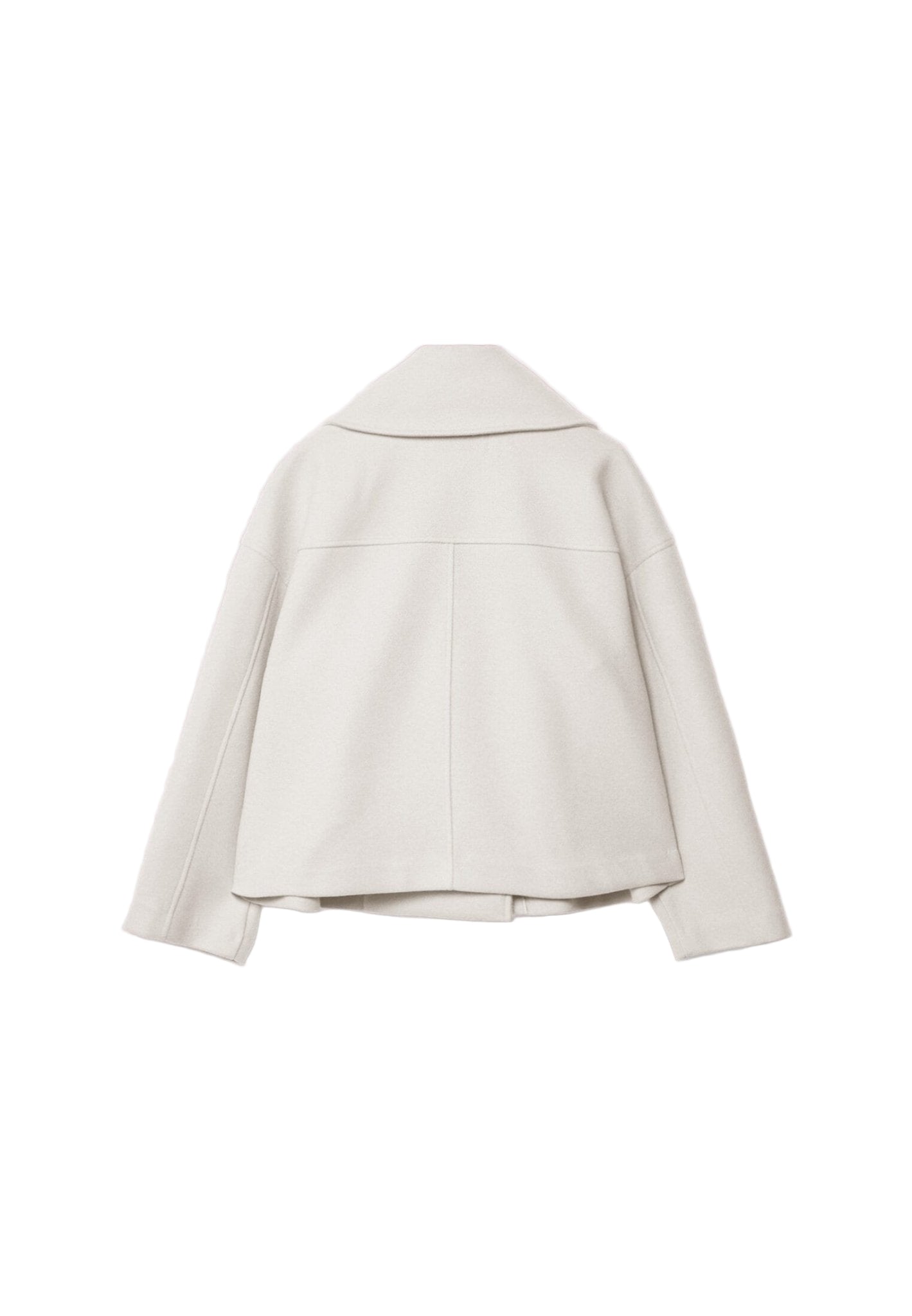 Cropped Boxy Jacket with Double-Button Front and Structured Lapels